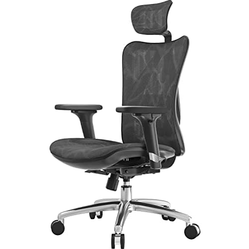 SIHOO M57 Ergonomic Mesh Office Chair, Lumbar Support, 330 lb, Black