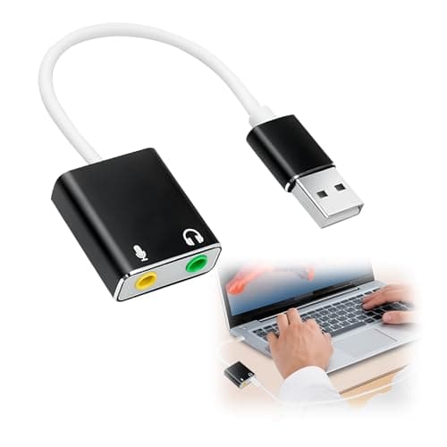 Usb Sound Card USB 2.0 to 3.5mm Jack Audio Adapter Splitter for PC