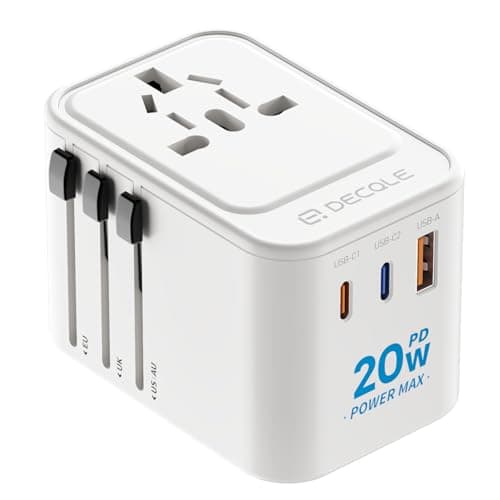 decqle Universal Travel Adapter for International Travel - EU UK US AU JP