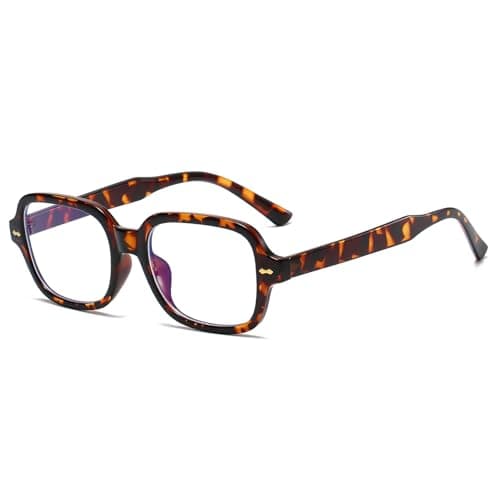 LJCZKA Rectangle Blue Light Glasses Womens Mens Computer Glasses Square Frame Anti Eye-Fatigue for Reading, Texting & Gaming