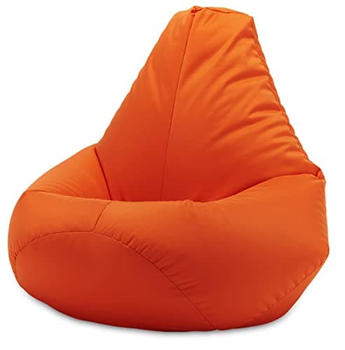 Beautiful Beanbags - Adult Highback Beanbag Chair, Water-Resistant - Orange