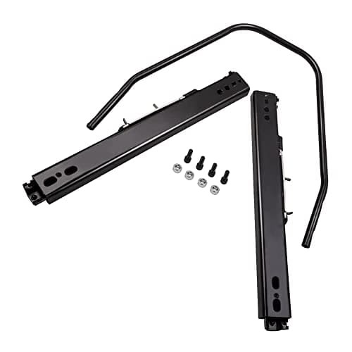 maXpeedigrods Universal Car-Seat Runners/Base Sliders, Racing-Seats Dual Lock Slider Steel Lock Adjustable Track Kit for Most Bottom Mount-Seats