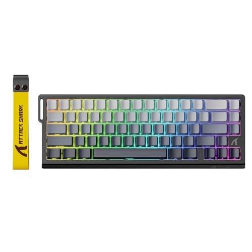 ATTACK SHARK X68 HE 8000Hz Rapid Trigger Keyboard, 0.01mm RT Accuracy Wired Gaming Keyboard with Magnetic Switch, Adjustable Actuation, Rapid Trigger, Snap Tap, RGB Lighting for PC/Mac, Moonlit Night