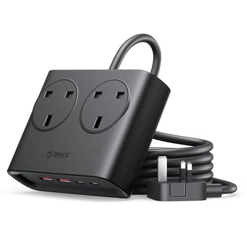 ORICO PD 25W Extension Lead with USB Slots with 2 USB C and 2 USB A Black