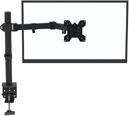 Single Monitor Arm Desk Mount, Max. Load 8kg, Adjustable Mount with Tilt Swivel Rotation for 13-27 inch LCD LED Screens, Vesa 75x75/100x100mm