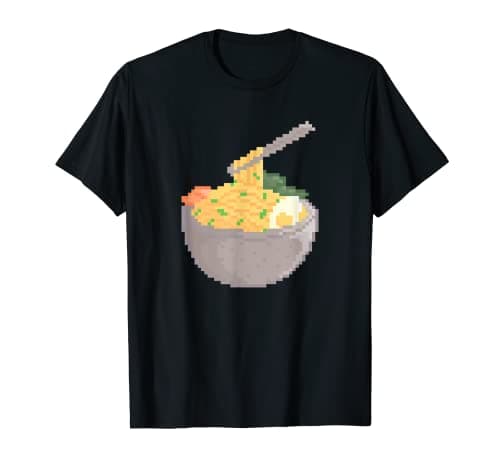 Funny Ramen Noodle Pixel Art Retro Video Gamer Fun Gaming T-Shirt