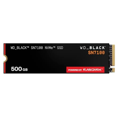 WD_BLACK SN7100 500GB NVMe SSD, M.2 2280, Read speeds up to 6800 MB/s, Next Gen TLC 3D NAND, WD_BLACK DASHBOARD, For Laptops, handheld gaming devices