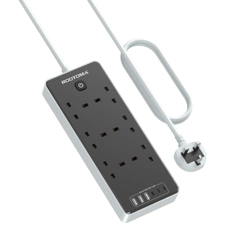 Extension Lead with 6 USB (3 USB C), 6 Way Surge Protected Extension Socket
