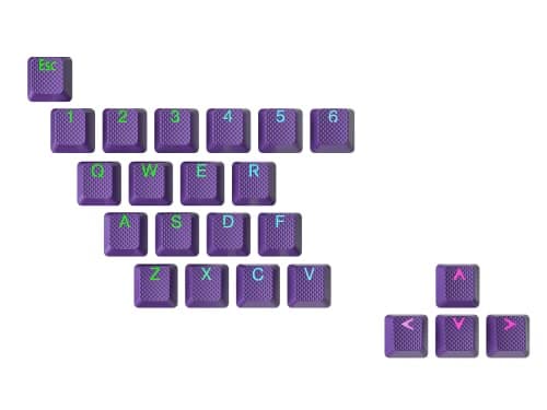 Ranked Rubber Keycap Set | Double shot Translucent | OEM Profile for Mechanical Gaming Keyboard (Dark Purple, 23 Keys)