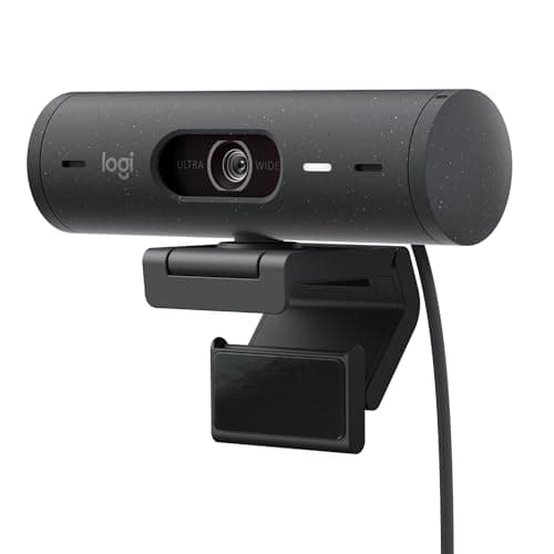 Logitech Brio 500 Full HD Webcam with Auto Light Correction | Show Mode, Dual Noise Reduction Mics, Privacy Cover, Works with Microsoft Teams, Google Meet, Zoom, USB-C Cable - Graphite