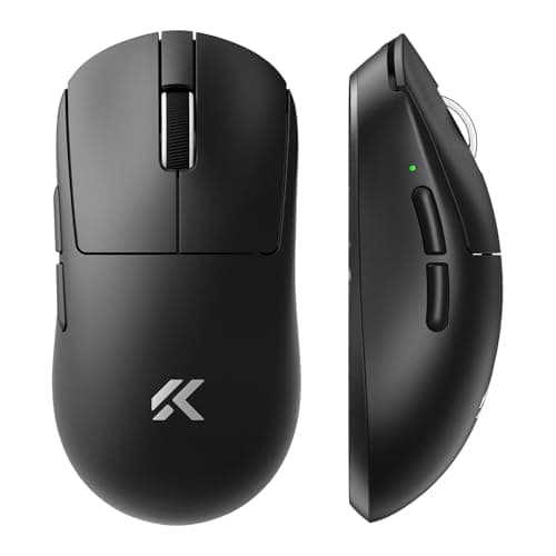 MCHOSE A7V2 Pro Ultralight Wireless Gaming Mouse, 26000 DPI Sensor, 8K Hz Sampling Rate, 650 IPS, Gaming Mouse with BT 5.0, 2.4GHz and Cable, Over 200 Hours Battery Life, Black