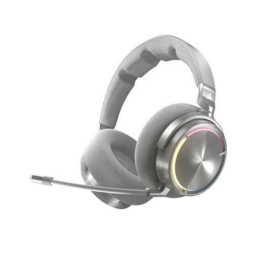 Corsair VIRTUOSO MAX WIRELESS Gaming Headset – Dolby Atmos, Active Noise Cancelling, Sonarworks SoundID, Simultaneous 2.4GHz Wireless & Bluetooth, 50mm Graphene Drivers, PC, Mac, PS5/PS4 – Silver