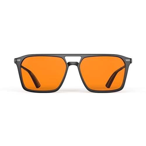 Goiteia 100% Orange Blue Light Blocking Glasses-Better Sleep | Amber Tint Gaming Glasses for Better Sleep/Eyes Strain/Light Sensitive-Ultra Light & Spring Hinges for Better Comfor
