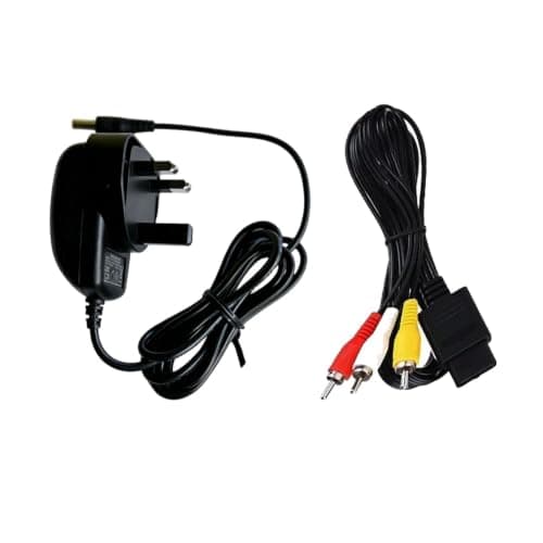 CHILDMORY AC Power Supply Adapter with AV Cable Compatible for SNES Console-Black