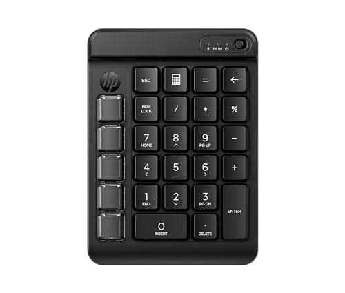 HP 430 Programmable Wireless Keypad | Compatible with Chrome, PC or Mac | Bluetooth | Mechanical Keys | Swappable Keycaps | 9 Programmable Keys | Spill Resistant | Up to 24 Months Battery | Black