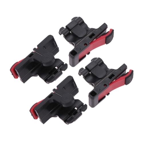 NUOBESTY 4pc Mobile Game Controller Phone Trigger Buttons with High Buttons Assist for Tablet Mobile Games Red Abs and Metal Material for Shooting Aim