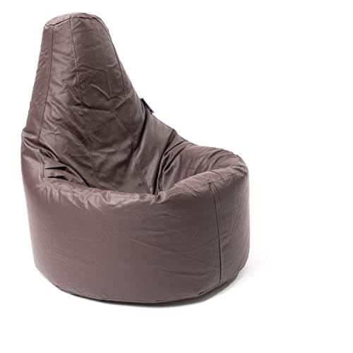 MaxiBean Beanbag Gamer Arm Chair Adult GAMING Bean Bag Faux Leather Game XL Seat POD Bags (Brown)