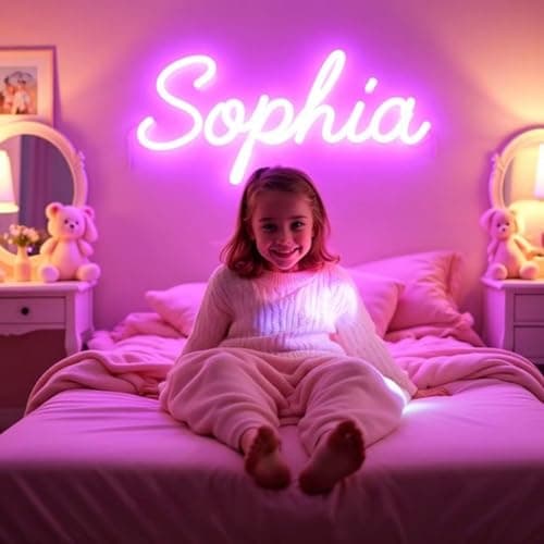 Custom LED Neon Signs, Customizable for Girl Bedroom, Birthday Party, Personalized Large Led Neon Light Sign with Surname, Name, Nickname, Character Name Logo