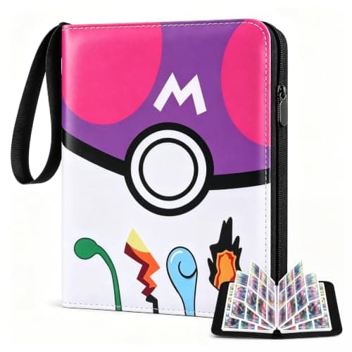 Card Binder, 9 Pocket Trading Card Zip Binder, 900 Cards, Premium Album Material,PU Card Folder with 50 Double Sleeves, Card Binder for Collectors