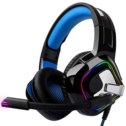 August EPG100 Wired Gaming Headset with RGB Lighting & Noise Cancelling Mic
