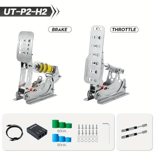 Simjack UT Sim Racing Pedals 200KG Load Cell Brake Pedal PC Racing Simulator Pedals Pressure Sensor HE Hydraulic Pedal (PRO-DB)