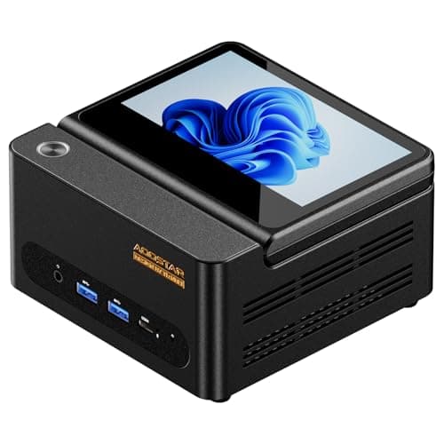 AOOSTAR GFLIP Mini pc gaming computer R7 PRO 8845HS 780M,24GB DDR5 1TB SSD, HD 5" Touchscreen, Win11 Pro,OCuLink+Dual USB4, 8k@60Hz Triple Display, Fingerprint Unlock computer for edit/business/home