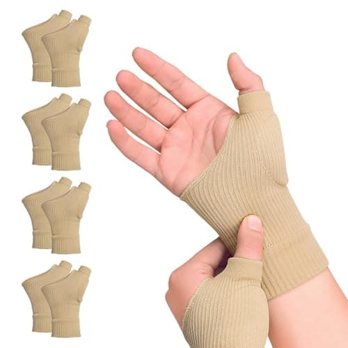 Arthritis Wrist&Thumb Support Brace 4 Pairs,Thumb Brace with Gel Pad,Compression Breathable Wrist SupportsBrace for Arthritis Carpal Tunnel Joint Pain Sprain Sports Hand Instability Tendonitis