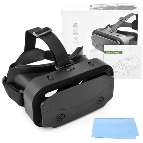 VR Headset for Phone, 4. 7-7-inch Adjustable Virtual Reality Goggles Headset, Ultra-Wide 100° Viewing Angle Eyes Protected Anti-Blue HD Lenses, 3D VR Glasses for Phone/Android