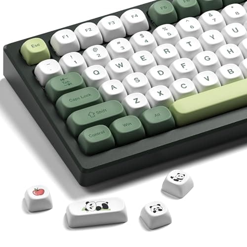 XVX MOA Profile Matcha Panda PBT Dye-Sub Keycaps Set, 143-Key Green & Creamy Keycaps for Mechanical Keyboards (Compatible with 61/64/68/84/87/100/104/108 Cherry MX Switches)