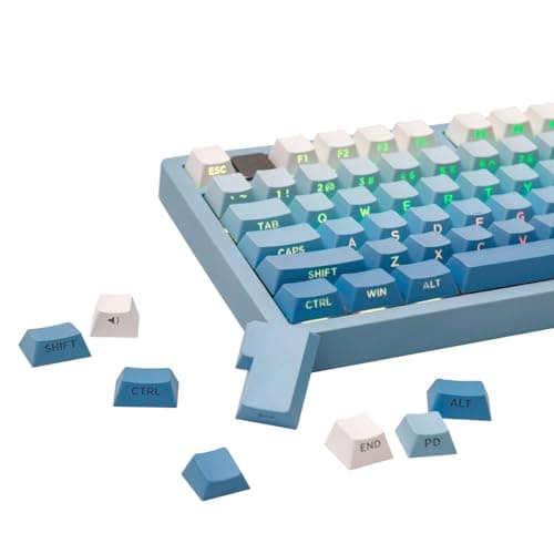 EPOMAKER 133-Key Double-shot Side-printed PBT Cherry Profile Keycap Set for Mechanical Gaming Keyboard, Compatible with ANSI Layout, MX-Clone Switches Gateron/Kailh/Epomaker Switch (Sky Blue)