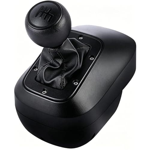 NBCP Gear Shifter for Logitech G29 - Racing Wheel Shifters,Durable 6-Speed H-Pattern Shifter with Push-Down Reverse, Durable ABS Construction & Hand-Stitched Leather,Secure Mount for Racing Simulation