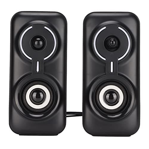 XCHYEAM Wired Desktop Computer Speaker with RGB LED Lights, 3W Stereo Sound System with Subwoofer, USB Powered Gaming Speaker with 3.5mm Jack for PC Laptop TV