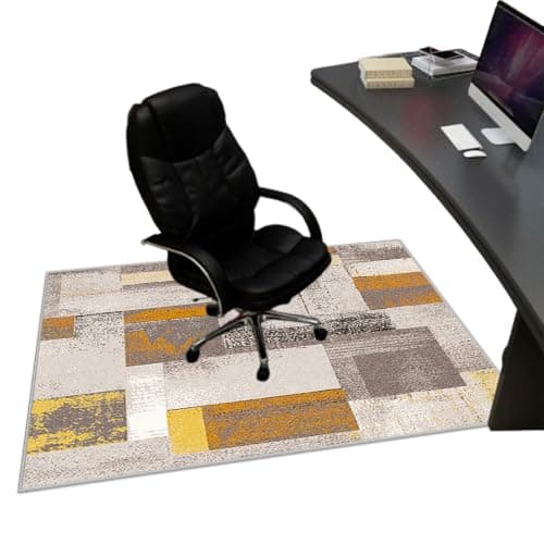 SZZEUOA Heavy Duty Office Chair Mat for Hardwood Floors, Non-Slip Hard Floor Protectors Rolling Chair Mats, Multi-Purpose Gaming Chair Mat for Wooden Floors Easy Clean 60 x 90 cm
