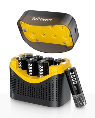 8Pcs Rechargeable AA Batteries with Battery Charger
