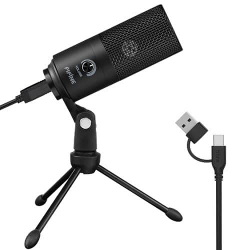 FIFINE K669B USB Condenser Recording Microphone | Metal Recording Mic for Laptop, Mac, Windows. Cardioid Studio Recording Vocals, Voice Overs, Streaming Broadcast, YouTube.