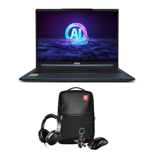 MSI 20th Anniversary Stealth AI Studio Gaming Laptop Bundle - (16" 16:10 QHD+ panel, Intel Core Ultra 9 185H, NVIDIA GeForce RTX 4070, 32GB RAM, 2TB SSD, Windows 11 Pro) - Star Blue