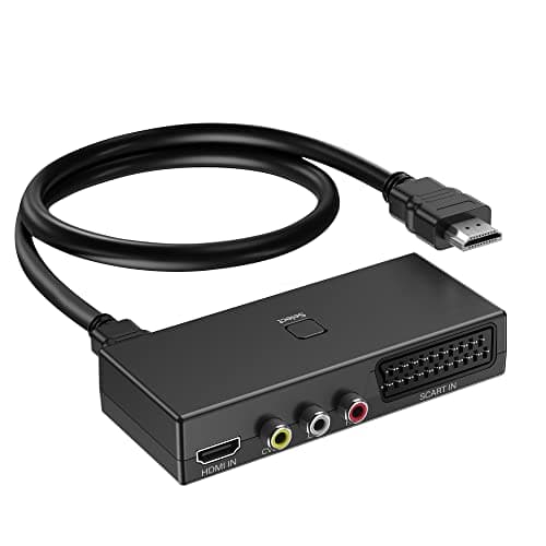 Scart & RCA to HDMI Converter, 3-in-1 Video Adapter with HDMI Cable