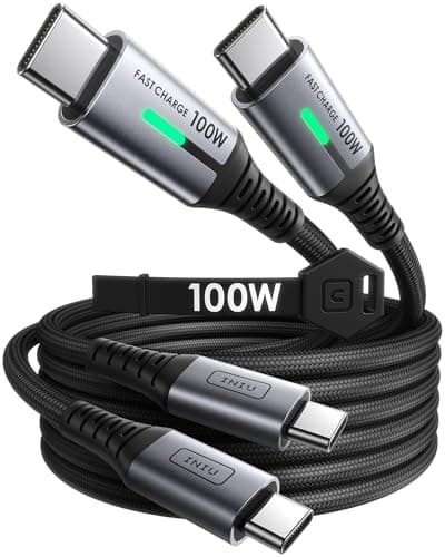 INIU USB C Cable, 2m+2m 100W Fast Charging USB C to USB C Cable | Nylon Braided, Type C Data Cord for iPhone 17 16 Pro Max, MacBook, iPad Air, Samsung S25 Ultra, Google Pixel 9, Xiaomi etc