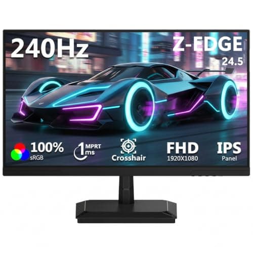 Z-Edge 24.5 Inch 240Hz Gaming Monitor IPS 1ms 1080P 100% sRGB HDMI DP Black