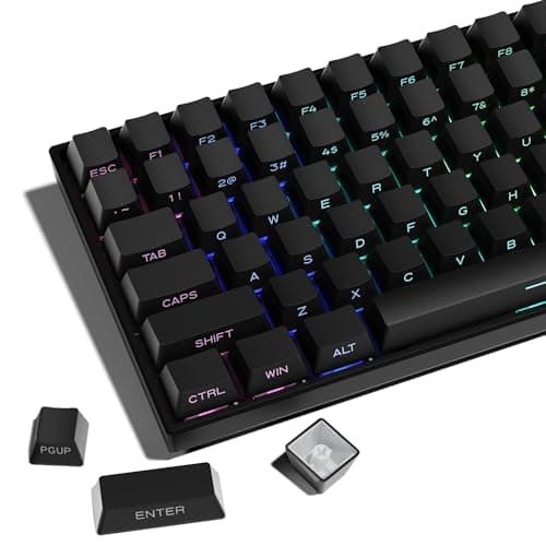 SDYZ XVX PBT Keycaps - Side Print Keycap Set, Double Shot Shine Through Custom Keycaps, Black Keycaps OEM Profile 136 Keys, Minimalist Style Phantom Keyboard Keycap for Mechanical Keyboards