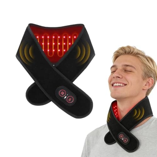 Cordless Neck Massager, Heated Pad with 3 Heat & Vibration Modes Massager, Portable Neck Warmer for Neck, Shoulders, Waist, Arms & Legs, Soothing Warmth for Daily Comfort