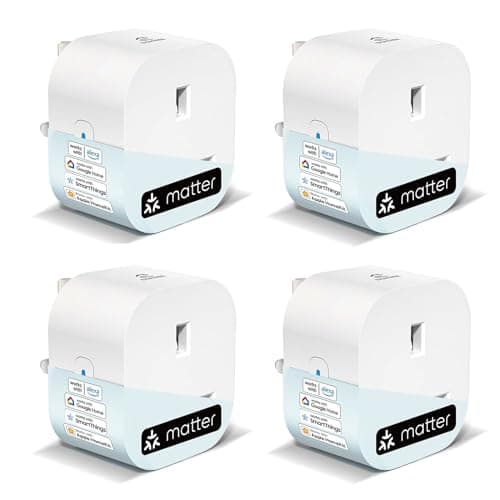 EIGHTREE Matter Smart Plug 4 Pack, Energy Monitoring Mini WiFi Plug