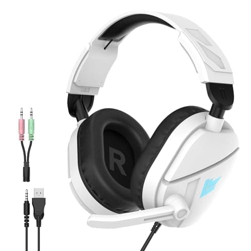 QXQ Wired Gaming Headset for PS5/PS4/PC/Switch - 3.5mm Over-Ear Headphones