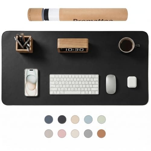 PROMATTOO Large Non-Slip Desk Mat, Waterproof Vegan Leather Desk Pad & Mouse Mat, Extended Desk Protector for Laptop, Office & Home, Smooth Writing Surface with Premium Tube Packaging (80 x 40 cm)