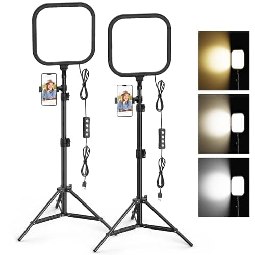 Hagibis - Set of 2 LED Video Lights, 15W Photography Lighting Kit, 78 Inch Dimmable Studio Lights with Tripod, 2500-8500K Flux Light for Video Recording