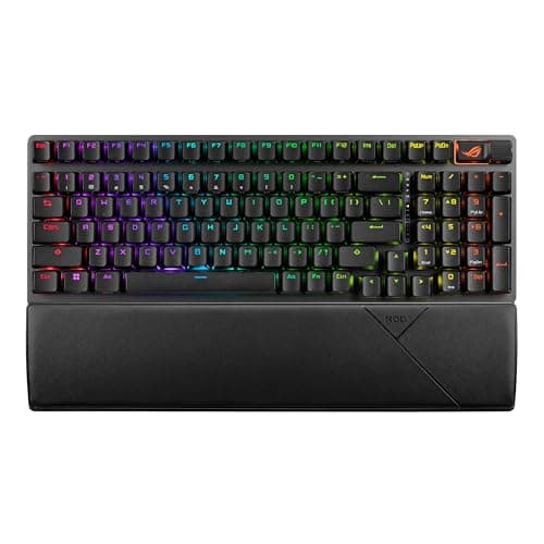 ASUS ROG Strix Scope II 96 Wireless Mechanical Gaming Keyboard – 96% Full-Size, Tri-Mode Connection, Bluetooth Compatible, Hot Swappable Pre-lubed ROG NX Snow Linear Switches, PBT Keycaps, RGB, PC