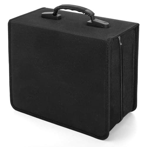 Fasmov Polyester 400 Disc CD/DVD Binder DVD Wallet Case, Black