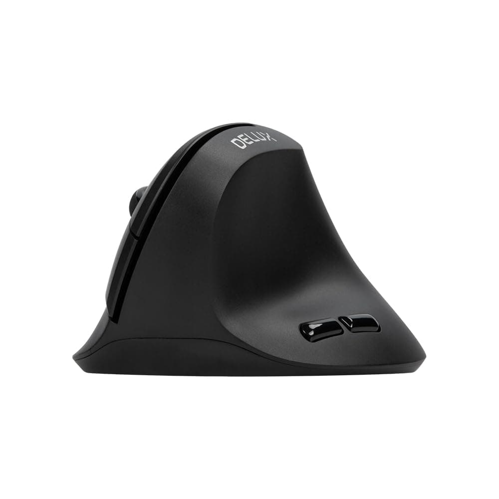 DELUX Lightweight Ergonomic Mouse Wireless, Vertical Mouse for Small Hands, 75g, 6 Buttons, 2400 DPI, AA Battery Mouse for Carpal Tunnel, Compatible with Windows 7/8/10/Mac OS