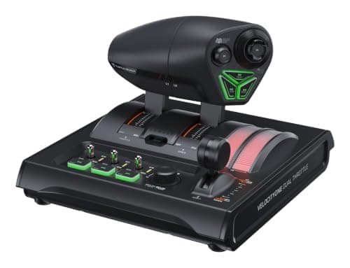 Turtle Beach VelocityOne Dual Throttle for PC and Console | Black, Hall-Effect Axes, 35 Programmable Inputs, Adjustable Tension, Swappable Detents, RGB, HOTAS, Flight Sim Controller