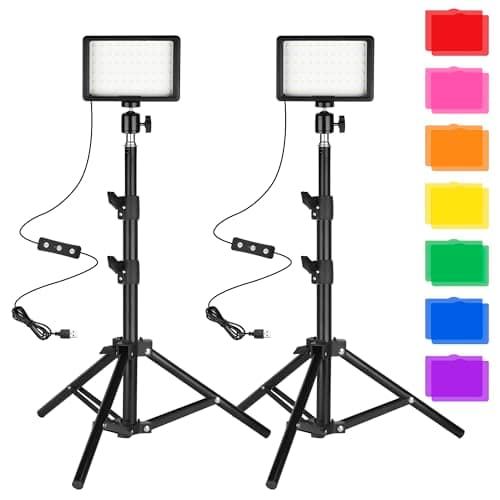 Photo Video Light 2-Pack, Dimmable 5600K USB LED Continuous Lighting Kit